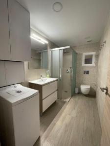 ein Bad mit einem Waschbecken und einem WC. in der Unterkunft Edificio Albires in Albir