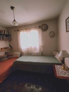 Un dormitorio con una cama grande y una ventana en Tiempo de Paz en Guaymallén