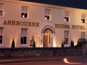 an exterior view of the asbury hotel at night at Ashbourne House Hotel in Ashbourne