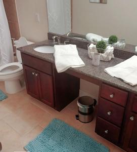 a bathroom with a sink and a toilet at LV Get-Away 1bdroom condo sleeps 3 in Las Vegas