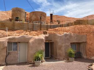 a house in the desert with two plants at 894 Holly Court in Coober Pedy