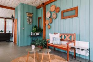 Χώρος καθιστικού στο Wellnesshaus Bed and Breakfast