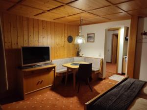 Televízia a/alebo spoločenská miestnosť v ubytovaní Alpenblühn Appartements Tschagguns