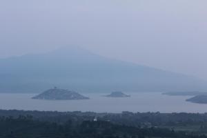 a group of islands in a body of water at Eco Hotel Ixhi in Pátzcuaro