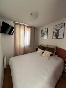 Posteľ alebo postele v izbe v ubytovaní La Mongie magnifique Appart 7 pers vue pistes, piscine, wifi, salle de sport
