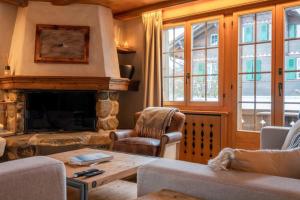 Setusvæði á Charming Alpine Apartment Gstaad