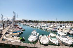 a bunch of boats docked in a marina at Maison de vacances proche du Port in Saint-Gilles-Croix-de-Vie