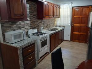 Kuchyň nebo kuchyňský kout v ubytování Habitat Apartments