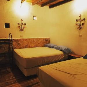 - une chambre avec 2 lits dans l'établissement Hotel Colibrí Petén, à Santa Elena