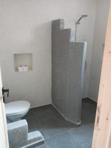 a bathroom with a shower and a toilet at Résidence Perle De L'océan B.M.L in Mirleft