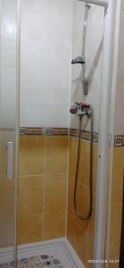 a shower with a shower head in a bathroom at Piso Estación in Silleda