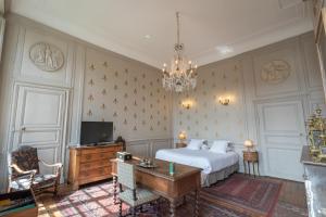 Postel nebo postele na pokoji v ubytování L'Hotel de Panette, Un exceptionnel château en coeur de ville
