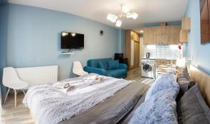 TV a/nebo společenská místnost v ubytování New Gudauri Loft 2 Apartments