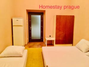 Ένα ή περισσότερα κρεβάτια σε δωμάτιο στο Hotel flat in Centre Prague 2