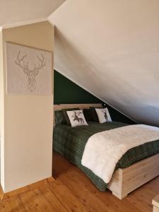 a bedroom with a bed in a tent at Home holidays- attico arc en ciel in Sestriere