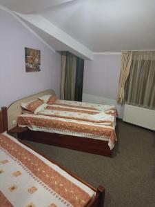 a bedroom with two beds and a window at Petar Guest House in Bansko
