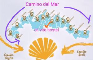 Oli Vita Hostel ALBERGUE CON ENCANTO的证书、奖牌、标识或其他文件