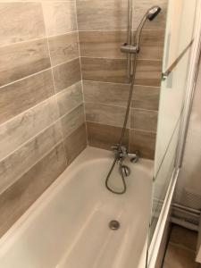 bagno con vasca e doccia di Studio Villennes sur Seine près de la gare a Villennes-sur-Seine