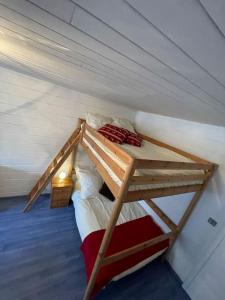 a bedroom with a bunk bed in a room at Joli studio proche Valmorel in Aigueblanche