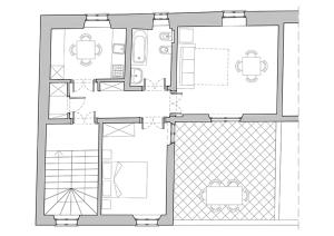 The floor plan of L'attichetto