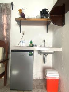 A bathroom at Posada Xtakay Bacalar ''Turix''
