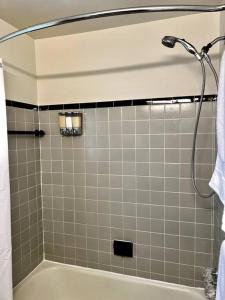 a bathroom with a shower and a bath tub at NEW 3 BRD Modern Urban Gateway in Arlington