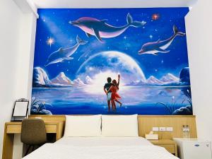 Cama o camas de una habitación en Xiaoliuqiu 88 Homestay