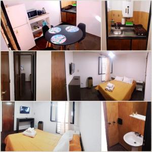 un collage de fotos de una habitación de hotel en Alojamiento CBA - B en Córdoba