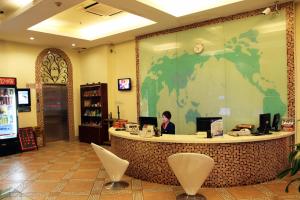 De lobby of receptie bij Shenzhen Green Oasis Hotel, Baoan