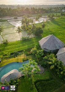 an aerial view of a resort with a swimming pool at TheWakanda Resort A Pramana Experience in Ubud