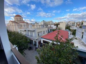 an overhead view of a city with buildings at Classic 2 Bedroom Apartment Next to Metro - Marousi in Athens
