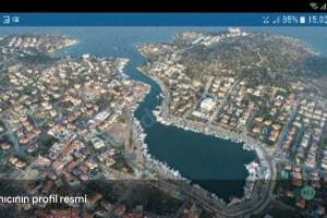 an aerial view of a city and a river at yatch for rent izmir cesme 3 camaras kiralik yat in Ildır