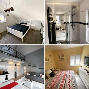 Postel nebo postele na pokoji v ubytování Nemes Apartmanház Tóalmás