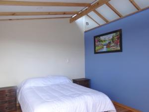 Un pat sau paturi într-o cameră la Mini Cabaña de Montaña