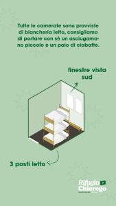 a diagram of a room with two views at Rifugio Chierego - 1911m in Brenzone sul Garda