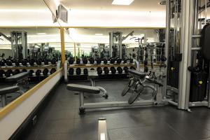 a gym with several rows of exercise bikes at Hyatt Regency Birmingham in Birmingham
