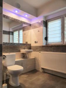 Willa OLA في كارباش: حمام مع مرحاض ومغسلة
