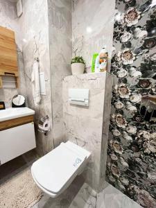 bagno con servizi igienici e lavandino di Dream apartment Gotse Delchev a Gotse Delchev