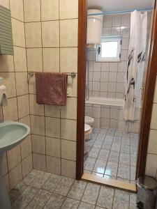 W łazience znajduje się prysznic, toaleta i umywalka. w obiekcie Apartments Dodik w Orebiciu