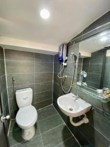 een badkamer met een toilet en een wastafel bij BOBE Homestay in Hội An