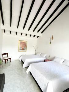 Postel nebo postele na pokoji v ubytování Hacienda La Pola
