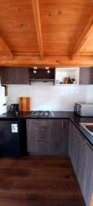 A kitchen or kitchenette at Cabaña en Los Romeros Con Con