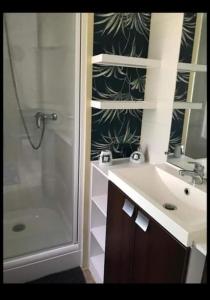 Kúpeľňa v ubytovaní Mobil home 4-6 personnes bord de mer Argeles sur mer camping équinoxe