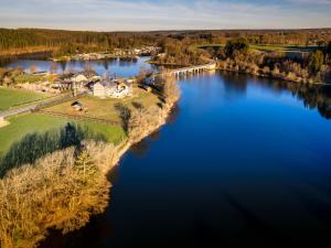 an aerial view of a large body of water at Belle vue in Malmedy