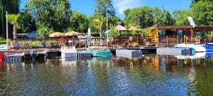 eine Gruppe von Booten wird an einem Yachthafen angedockt in der Unterkunft La CASITA in Bléré + 37 Fotos