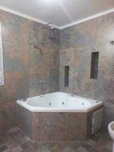 a bathroom with a bath tub and a shower at Pelicano Carilo in Carilo
