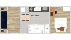 a plan of a floor plan of a house at Silver&Gold House Pro & Family in Ivry-sur-Seine