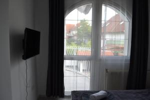 Televízia a/alebo spoločenská miestnosť v ubytovaní Főnix Design Rooms