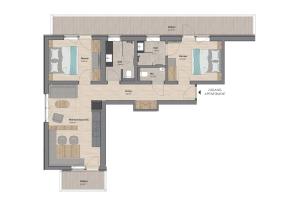 a floor plan of a house at Winkler Appartements in Saalbach Hinterglemm