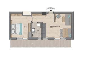 a floor plan of a condo at Winkler Appartements in Saalbach Hinterglemm